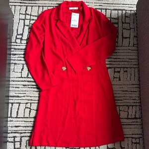 Mango Red Double-Breasted Dress